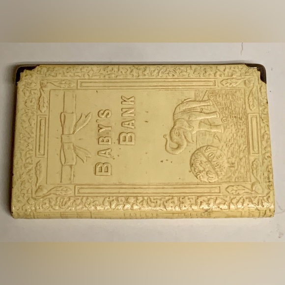 1920s Vintage Zell Baby's Book Faux Book Coin Bank - Picture 8 of 14
